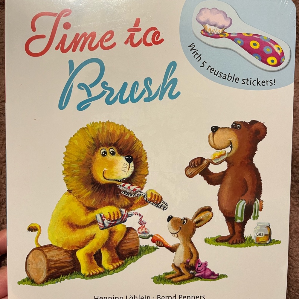 Usborne Time to Brush Resuable Sticker Board Book NEW